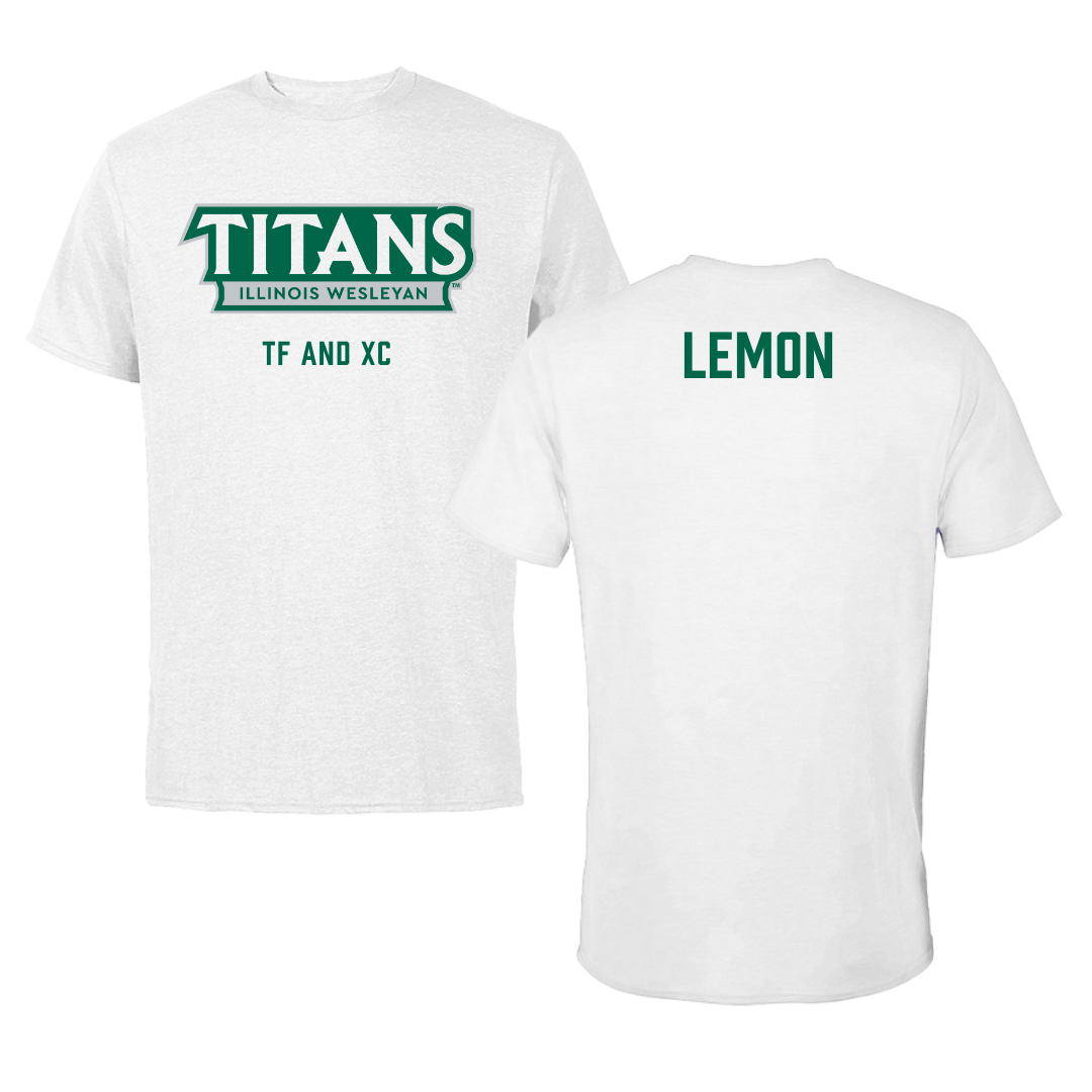Illinois Wesleyan University TF and XC White Mascot Tee - Davion Lemon