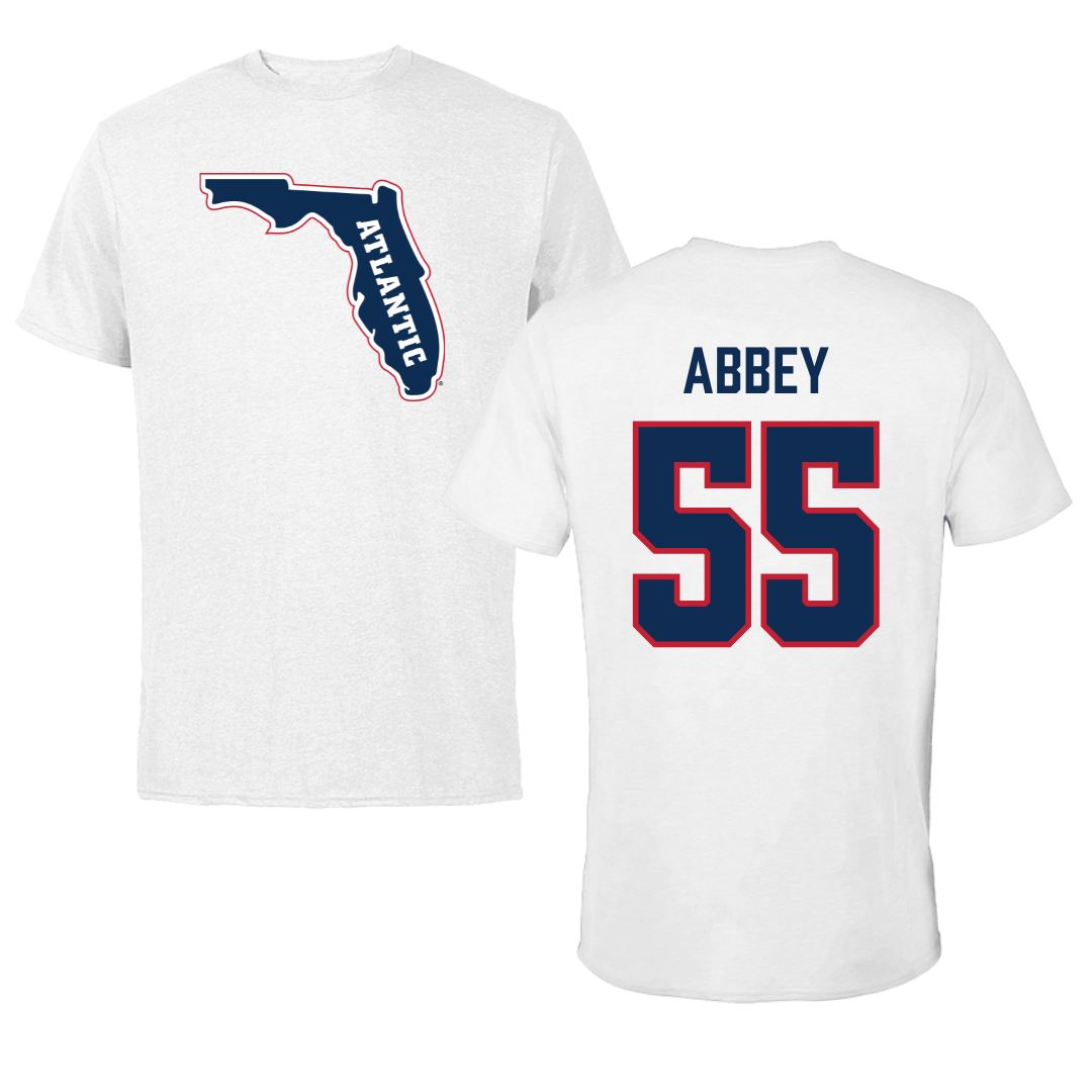 Florida Atlantic University Baseball White Tee - #55 Zachary Abbey