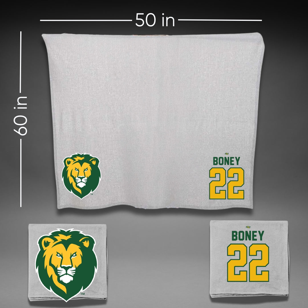Southeastern Louisiana University Basketball Gray Blanket - #22 Asher Boney