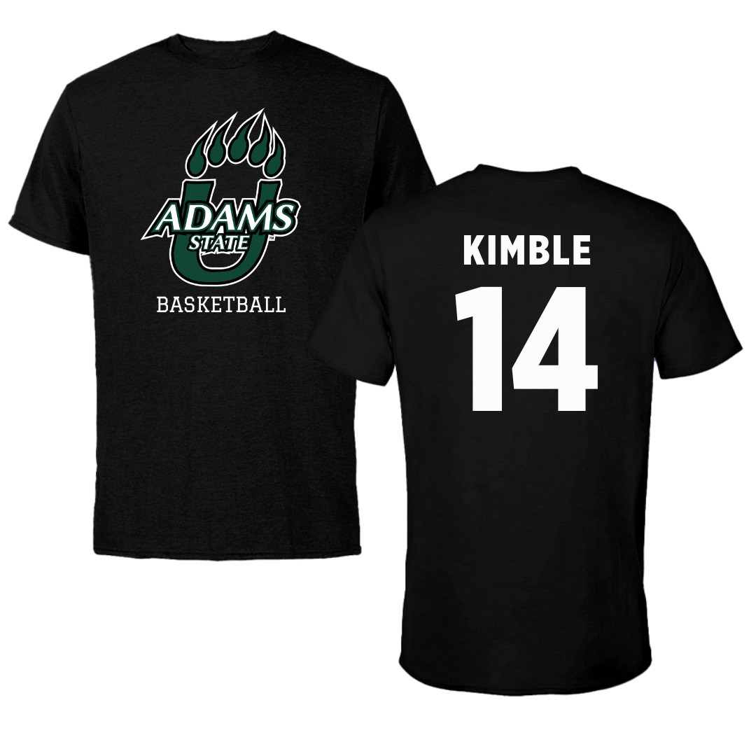 Adams State University Basketball Black State Tee - #14 Cam Kimble