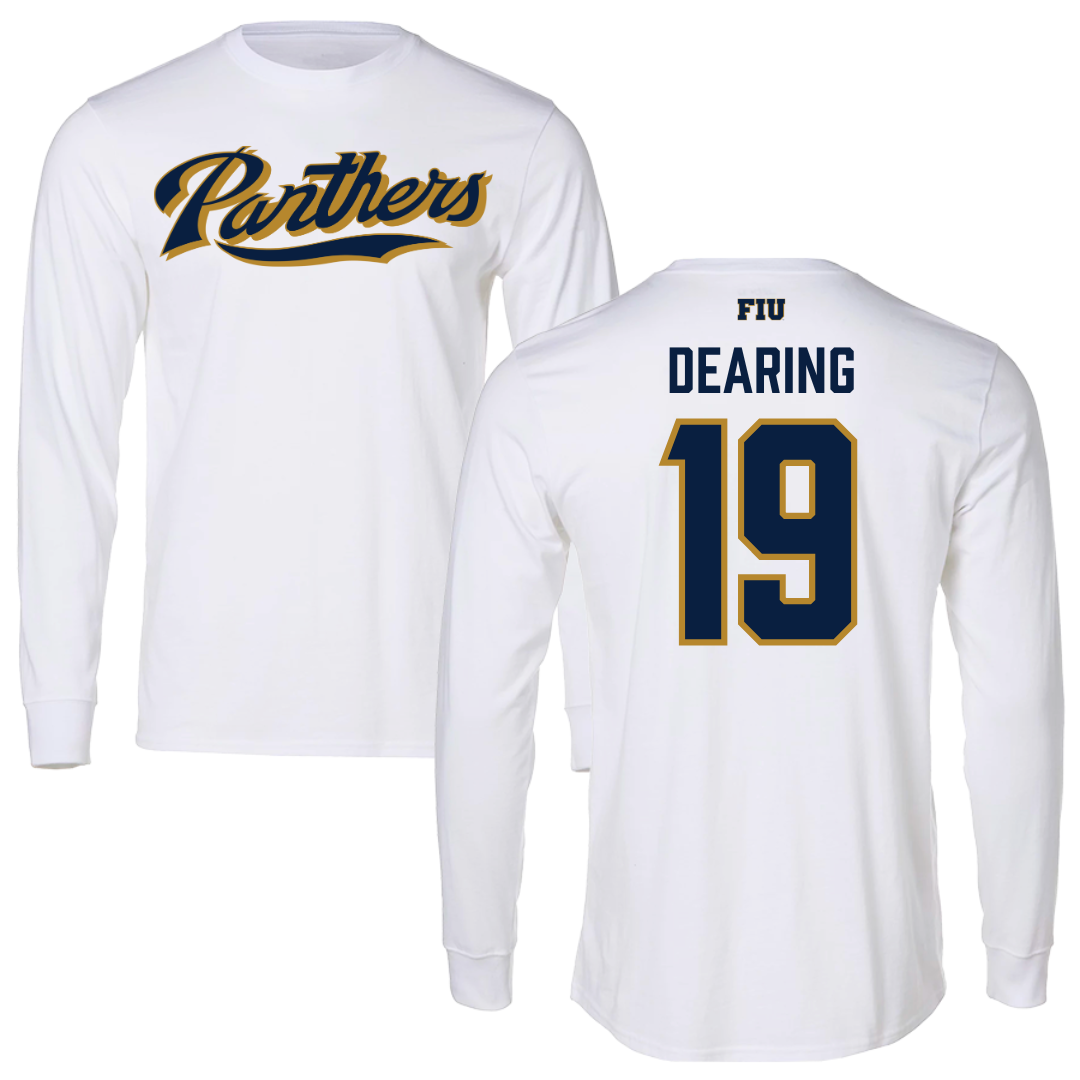 Florida International University Baseball White Panthers Long Sleeve - #19 Austin Dearing