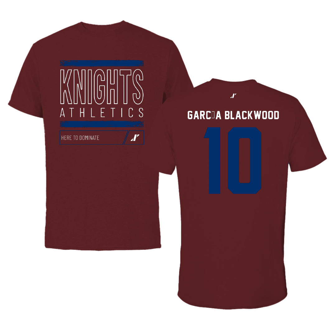 Fairleigh Dickinson University-Metropolitan Campus Basketball Maroon Dominate Tee - #10 Dominique García Blackwood
