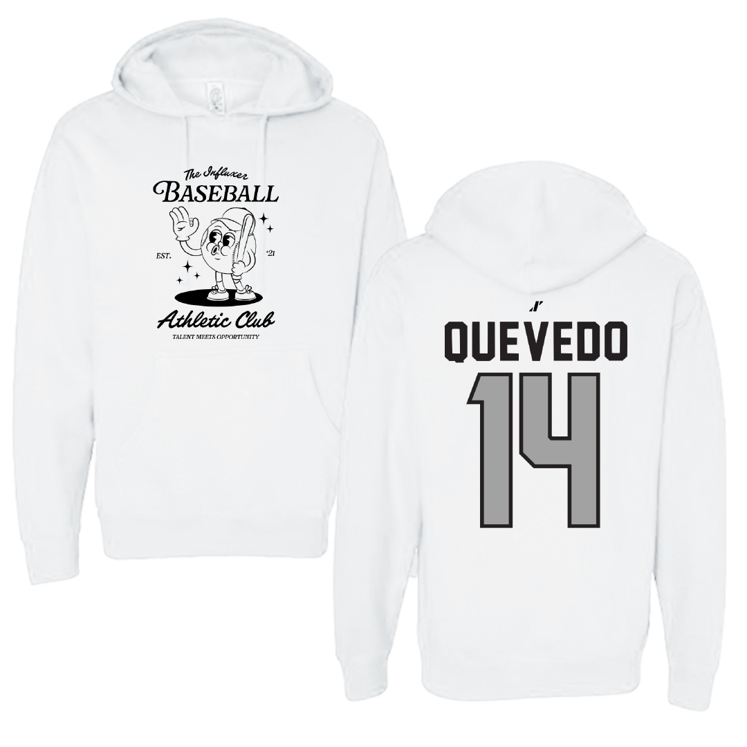 Baseball White Influxer Athletic Club Hoodie - #14 Michael Quevedo