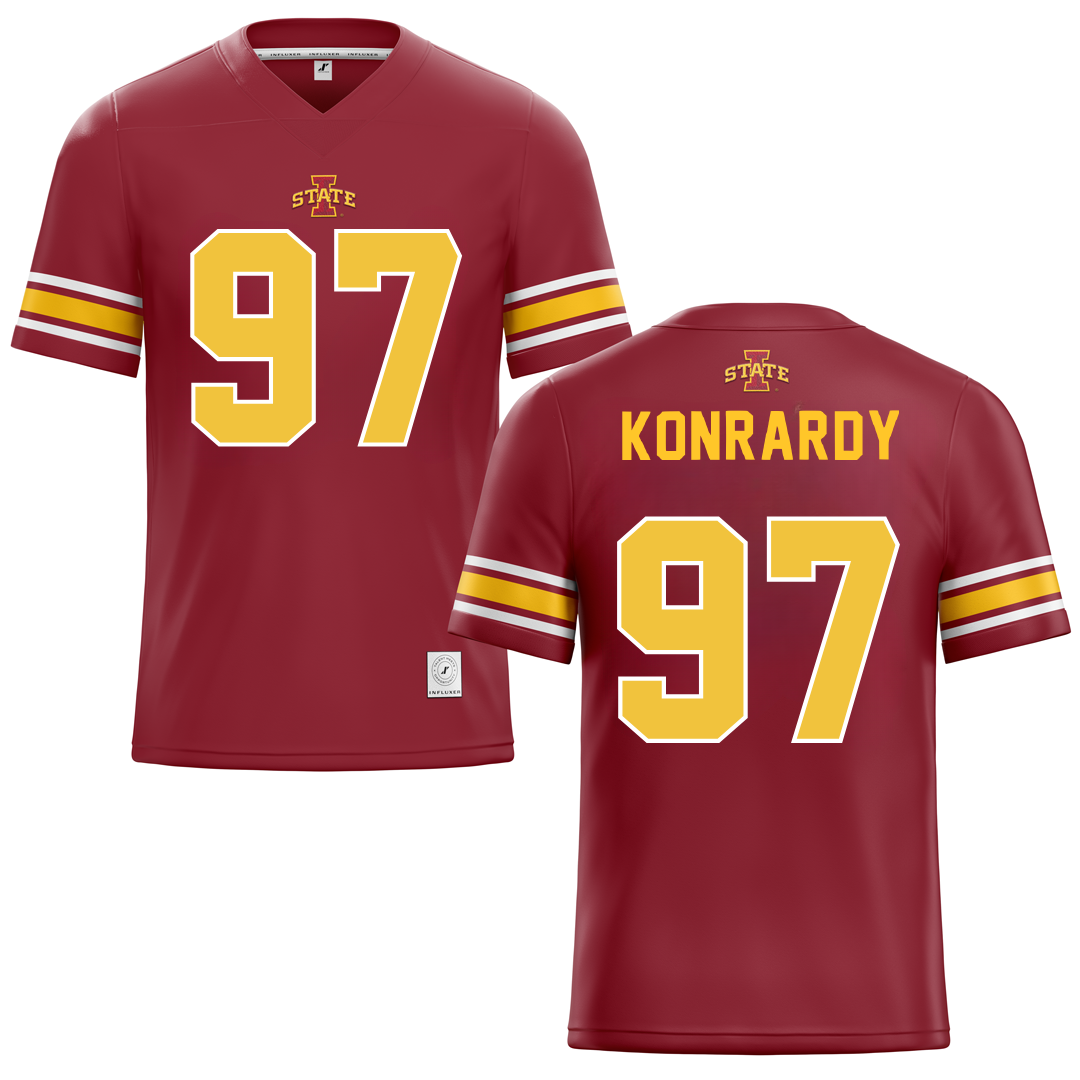 Iowa State University Red Football Jersey - #97 Kyle Konrardy