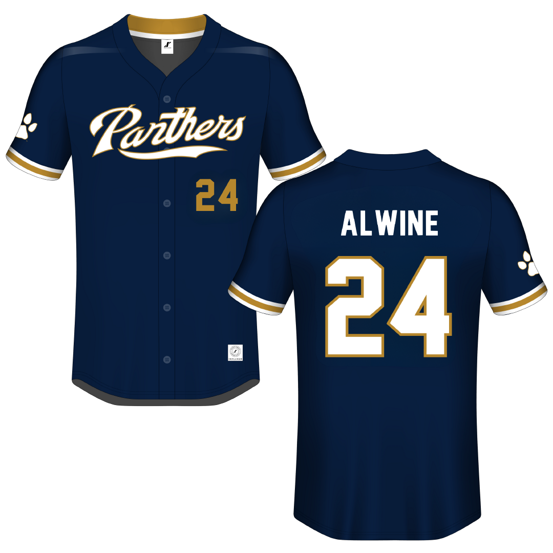 Florida International University Blue Button-Down Jersey - #24 Evan Alwine