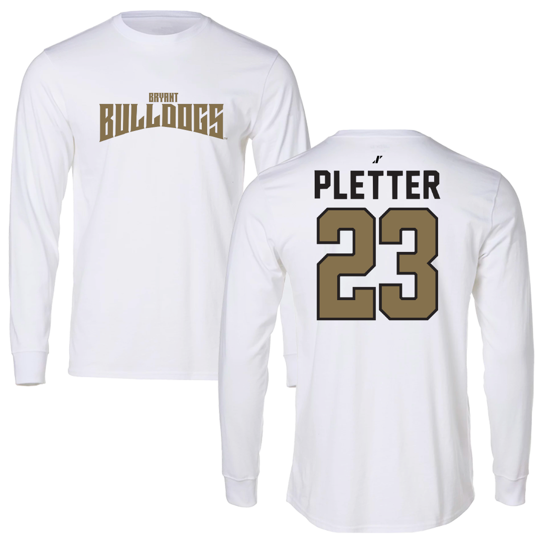 Bryant University Baseball White Classic Performance Long Sleeve - #23 Jack Pletter