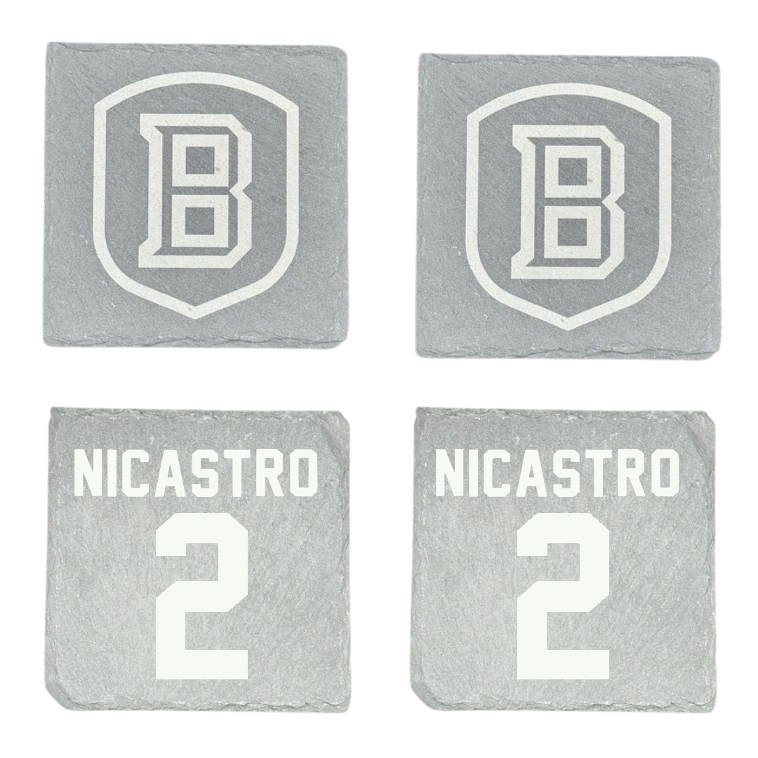 Bradley University Soccer Stone Coaster (4 Pack)  - #2 Alex Nicastro