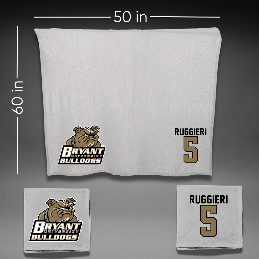 Bryant University Football Gray Blanket - #5 Landon Ruggieri