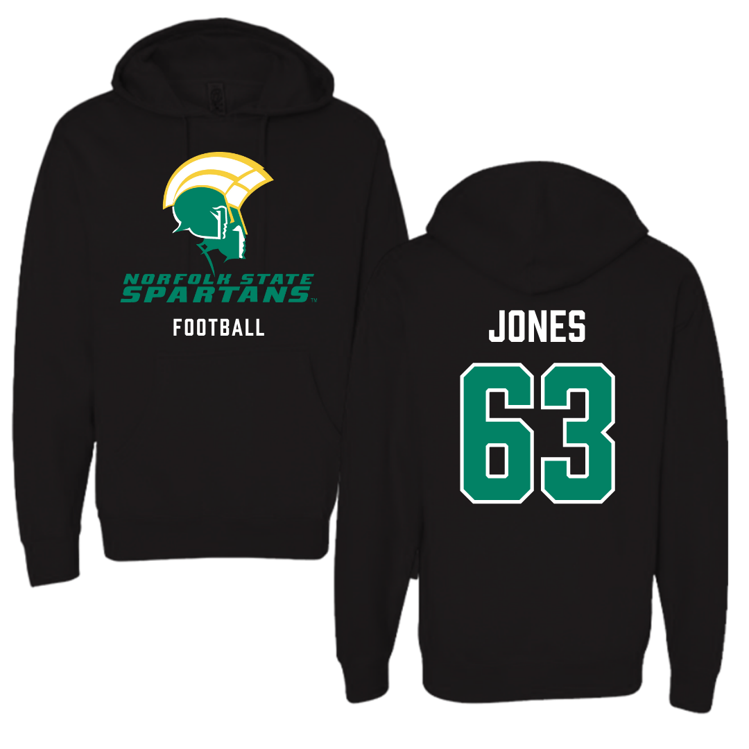 Norfolk State University Football Black Hoodie - #63 Chris Jones