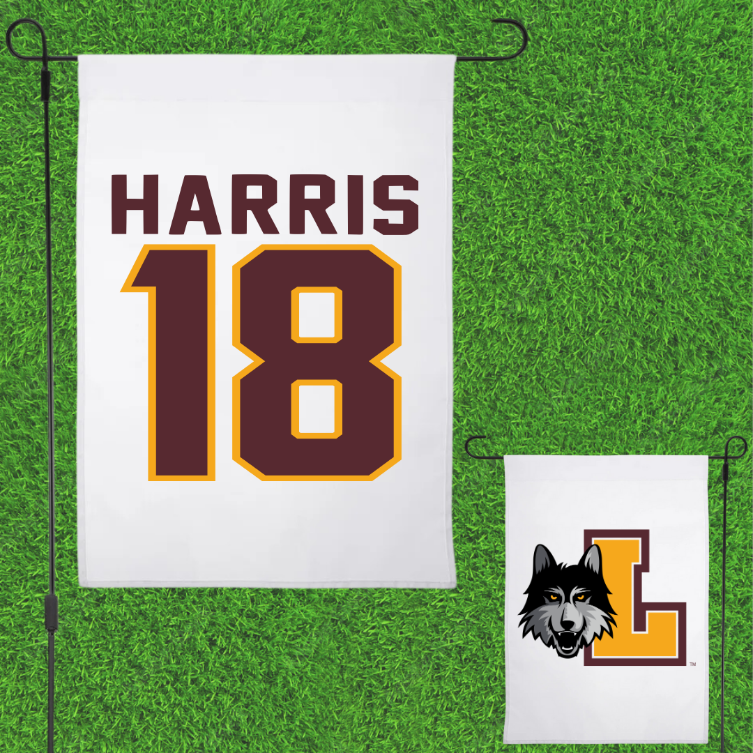 Loyola University-Chicago Soccer White Garden Flag - #18 Jadyn Harris