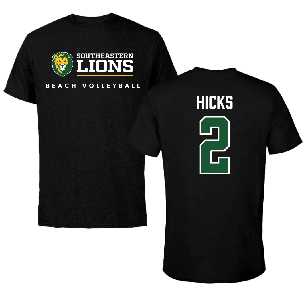 Southeastern Louisiana University Beach Volleyball Black Performance Tee - #2 Makayla Hicks