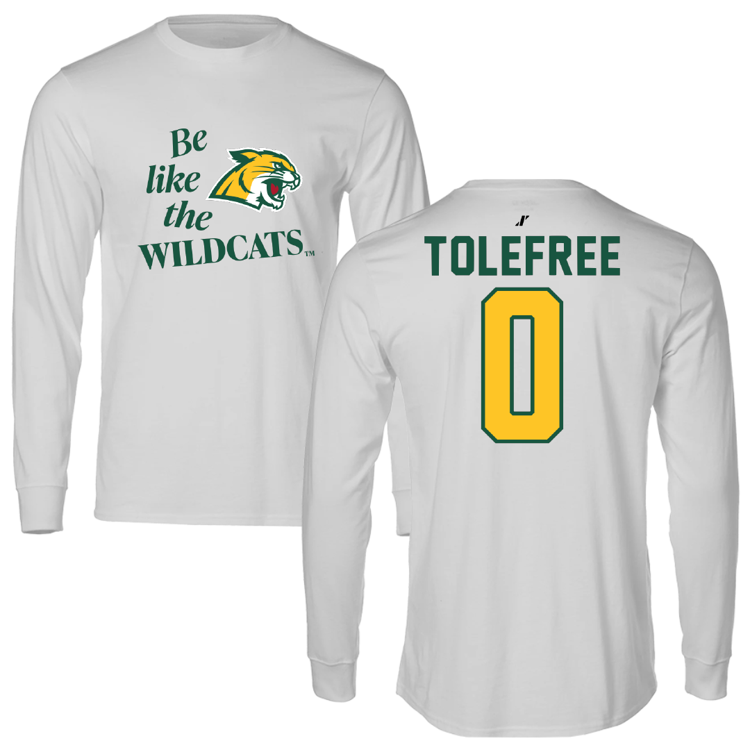 Northern Michigan University Basketball Light Gray Be Like Us Performance Long Sleeve - #0 Najashi Tolefree