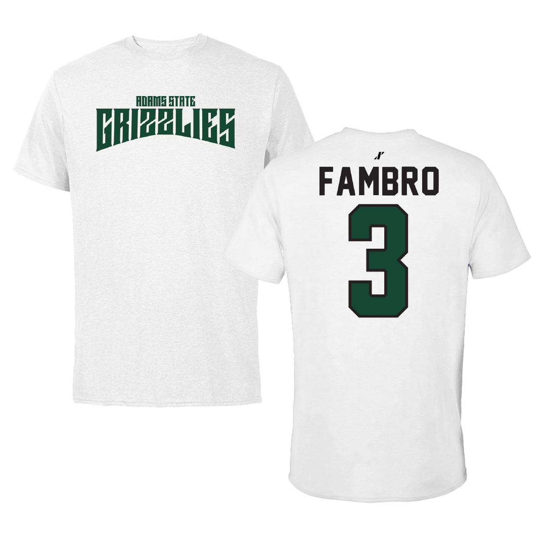 Adams State University Soccer White Classic Tee - #3 Jadon Fambro
