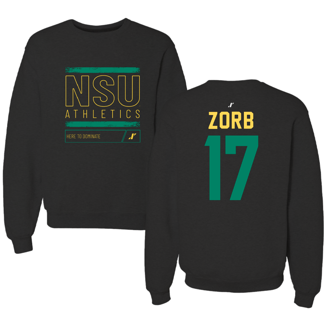 Norfolk State University Softball Black Dominate Crewneck - #17 Lisa Zorb