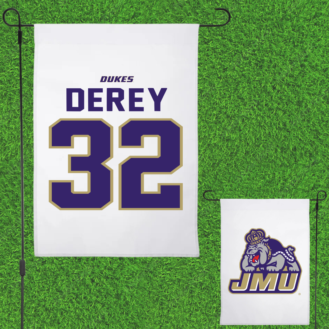 James Madison University Lacrosse White Garden Flag - #32 Savannah Derey