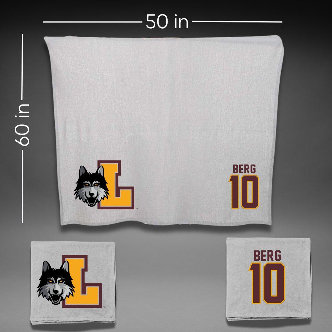 Loyola University-Chicago Basketball Gray Blanket - #10 Ali Berg