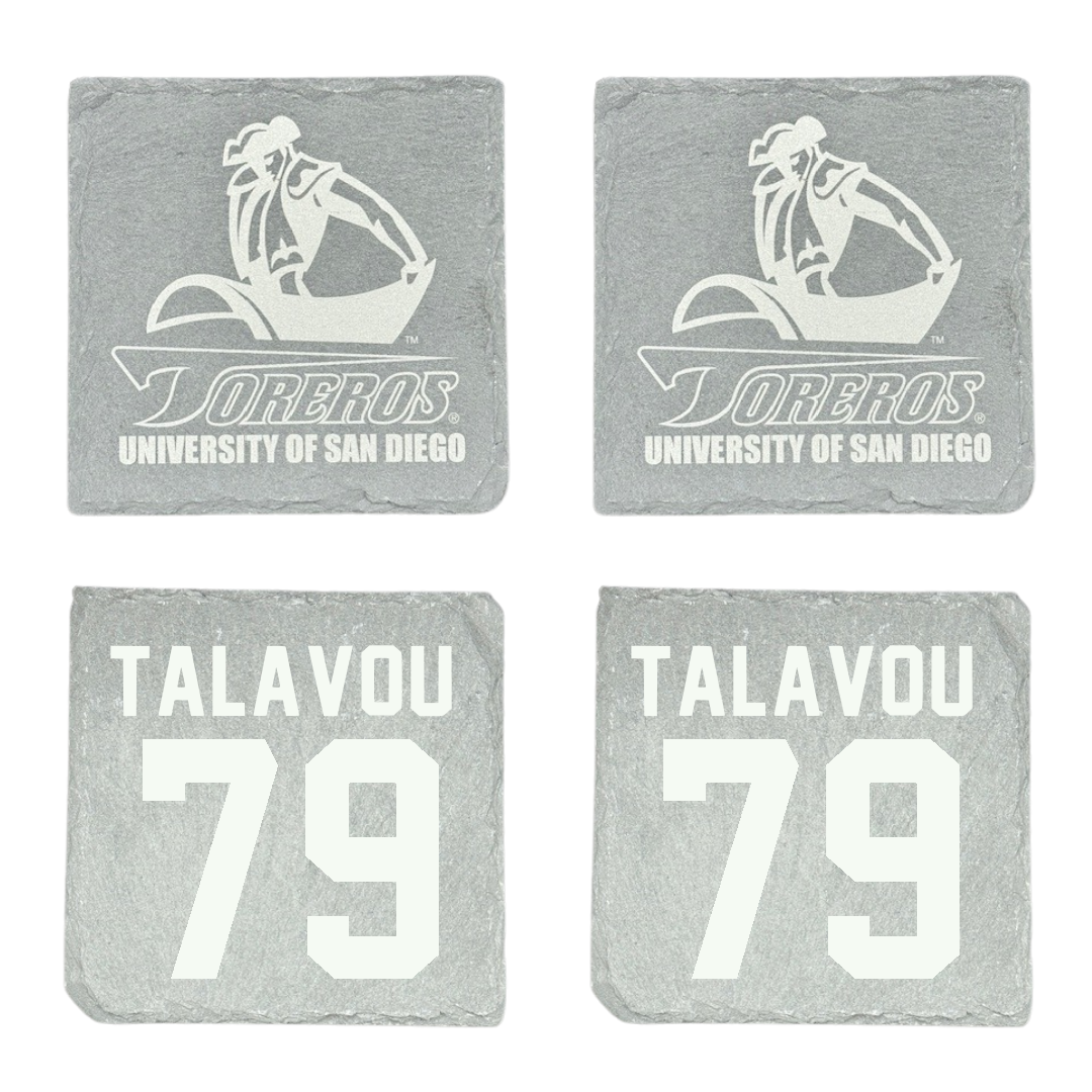 University of San Diego Football Stone Coaster (4 Pack)  - #79 Maicah Talavou