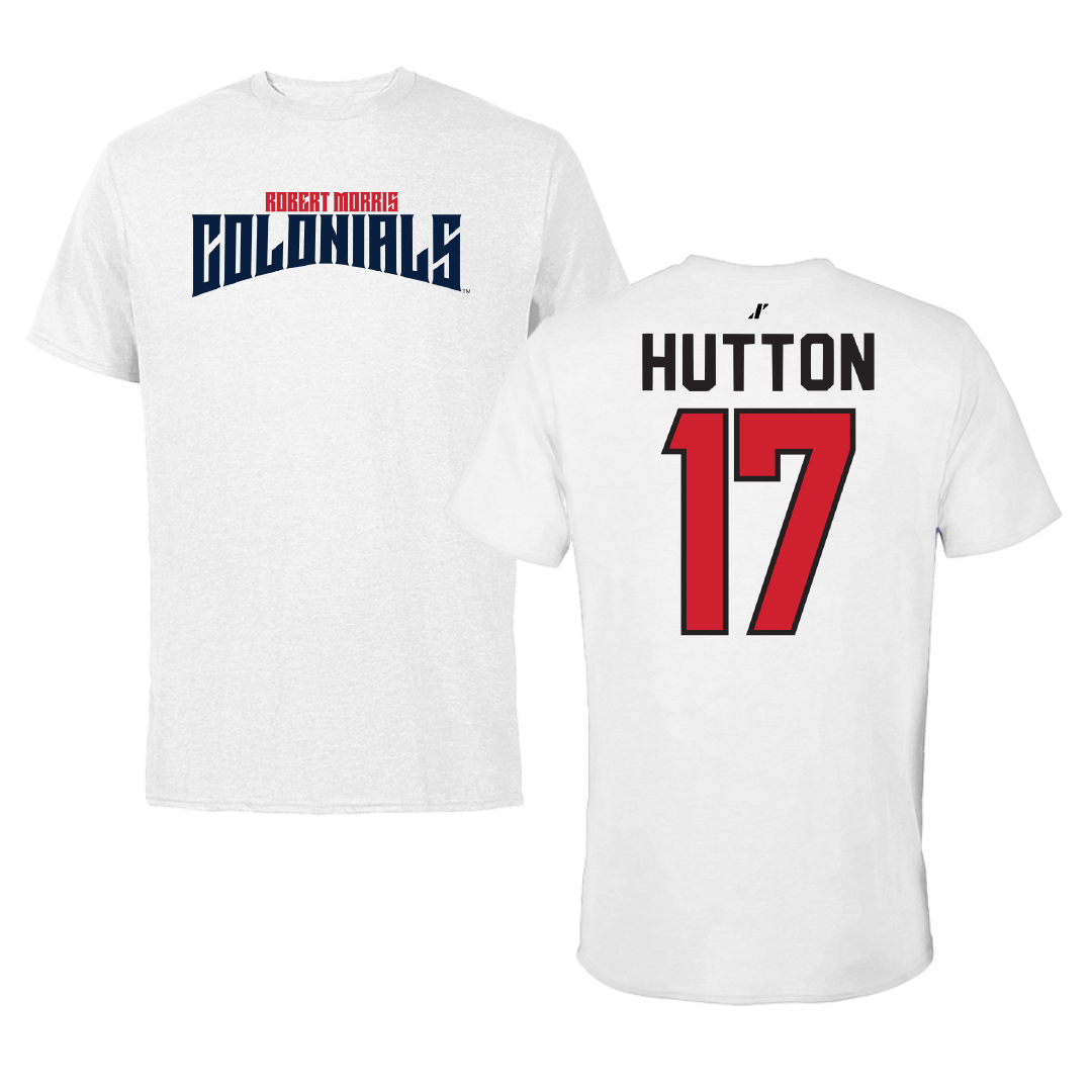 Robert Morris University Ice Hockey White Classic Tee - #17 Matt Hutton