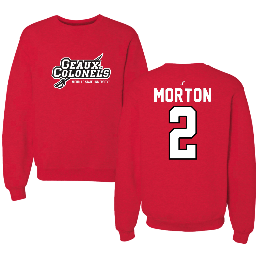 Nicholls State University Football Red General Crewneck - #2 Tyler Morton
