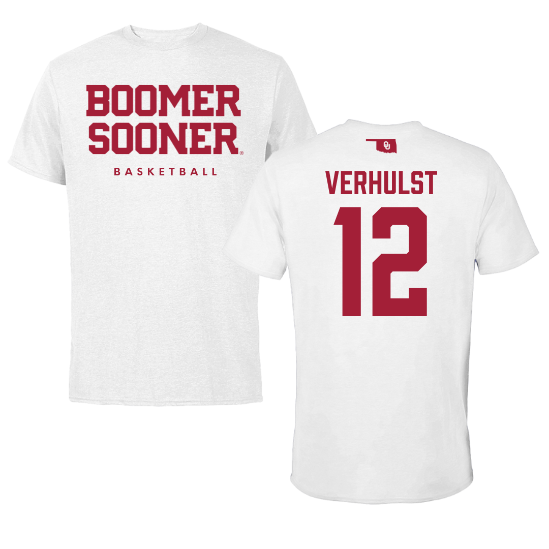 University of Oklahoma Basketball White Performance Tee - #12 Payton Verhulst