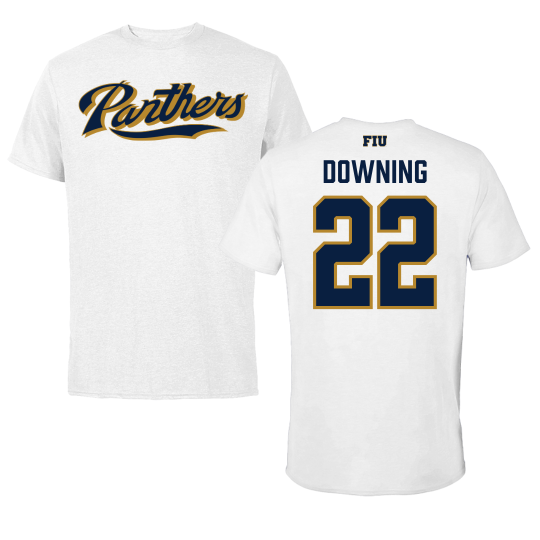 Florida International University Softball White Tee - #22 Kaleena Downing