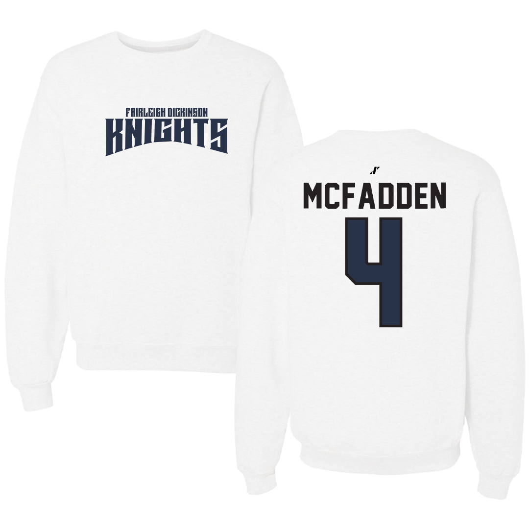 Fairleigh Dickinson University-Metropolitan Campus Volleyball White Classic Crewneck - #4 Dylan McFadden