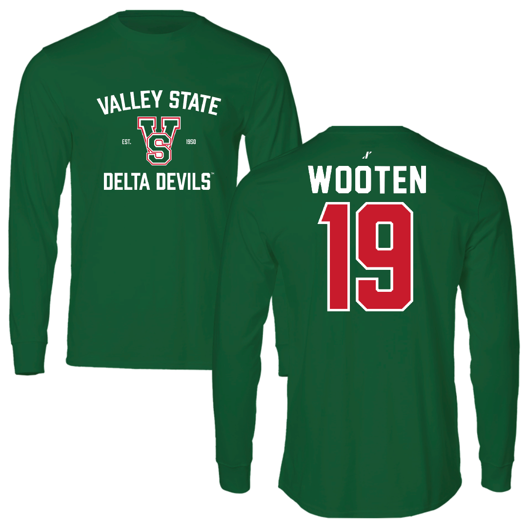 Mississippi Valley State University Volleyball Green General Long Sleeve - #19 Taylor Wooten