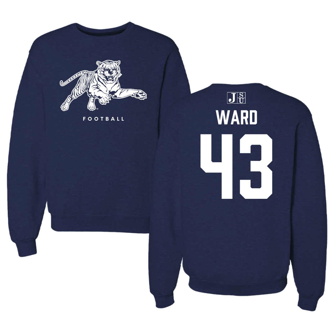 Jackson State University Football Navy Crewneck - #43 Jace Ward