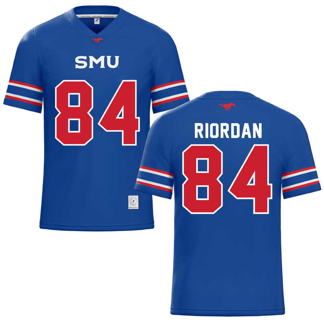 Southern Methodist University Blue Football Jersey - #84 Tripp Riordan
