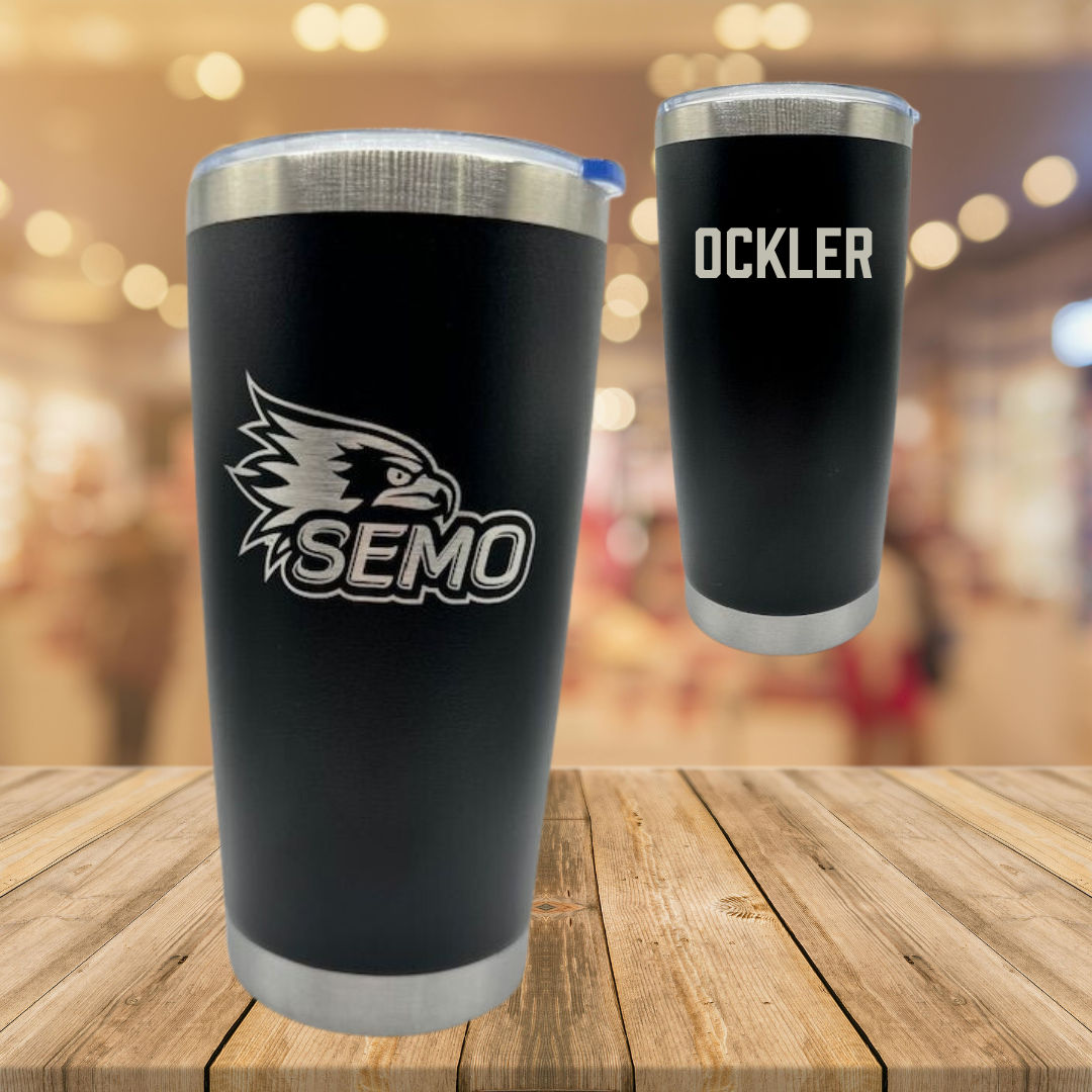 Southeast Missouri State University Gymnastics Black Stainless Steel Tumbler - Lindsay Ockler