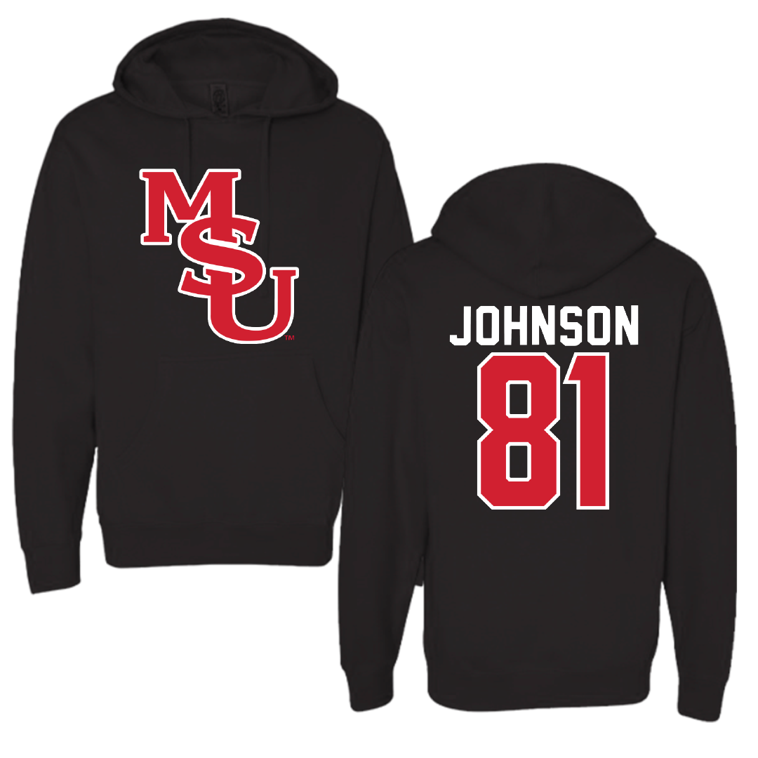 Minot State University Football Black Hoodie - #81 Tyler Johnson