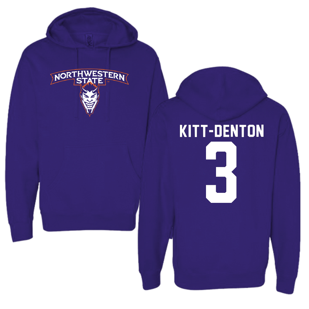 Northwestern State University Football Purple Hoodie - #3 Myles Kitt-Denton