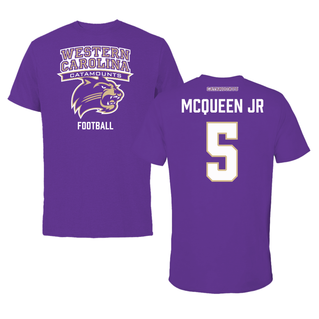 Western Carolina University Football Purple Tee - #5 Hayward McQueen Jr