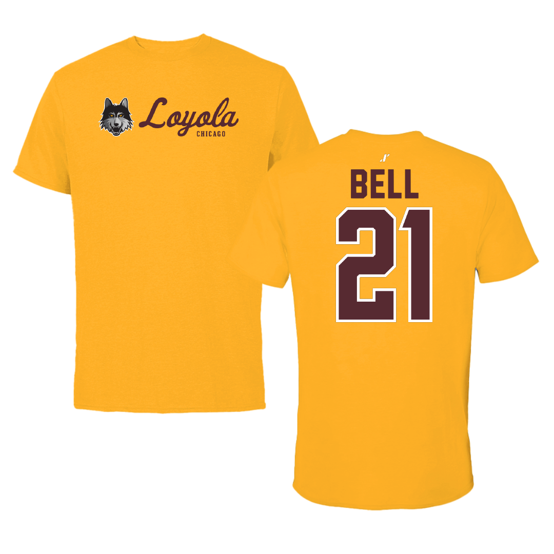 Loyola University-Chicago Volleyball Gold General Tee - #21 Brad Bell