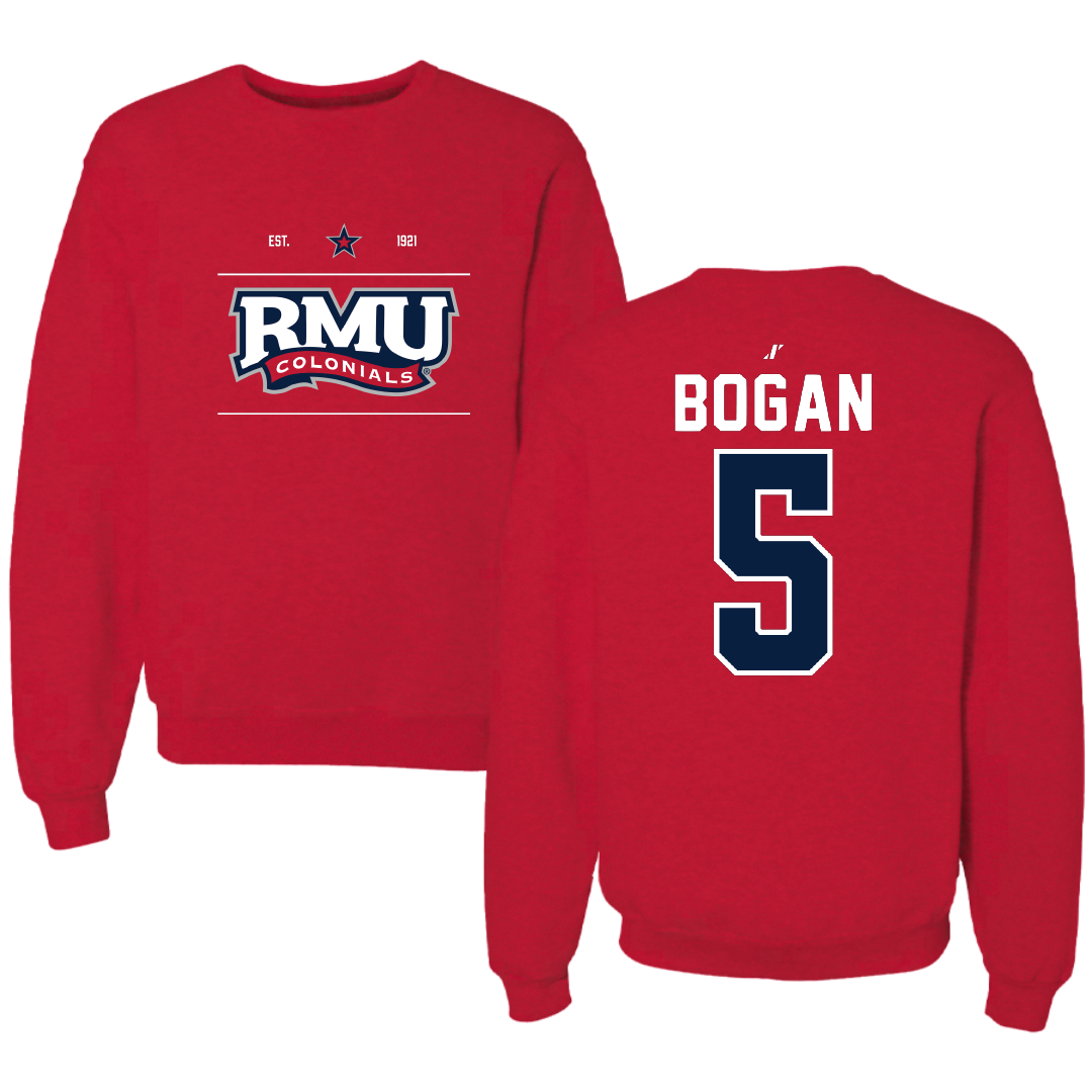 Robert Morris University Soccer Red General Crewneck - #5 Carson Bogan