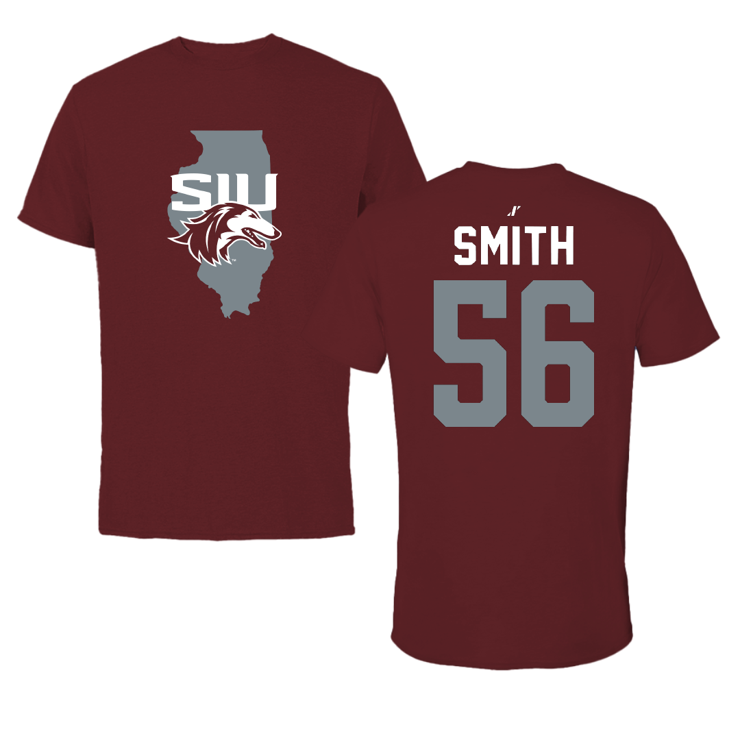Southern Illinois University at Carbondale Football Maroon State Performance Tee - #56 Carmelo Smith
