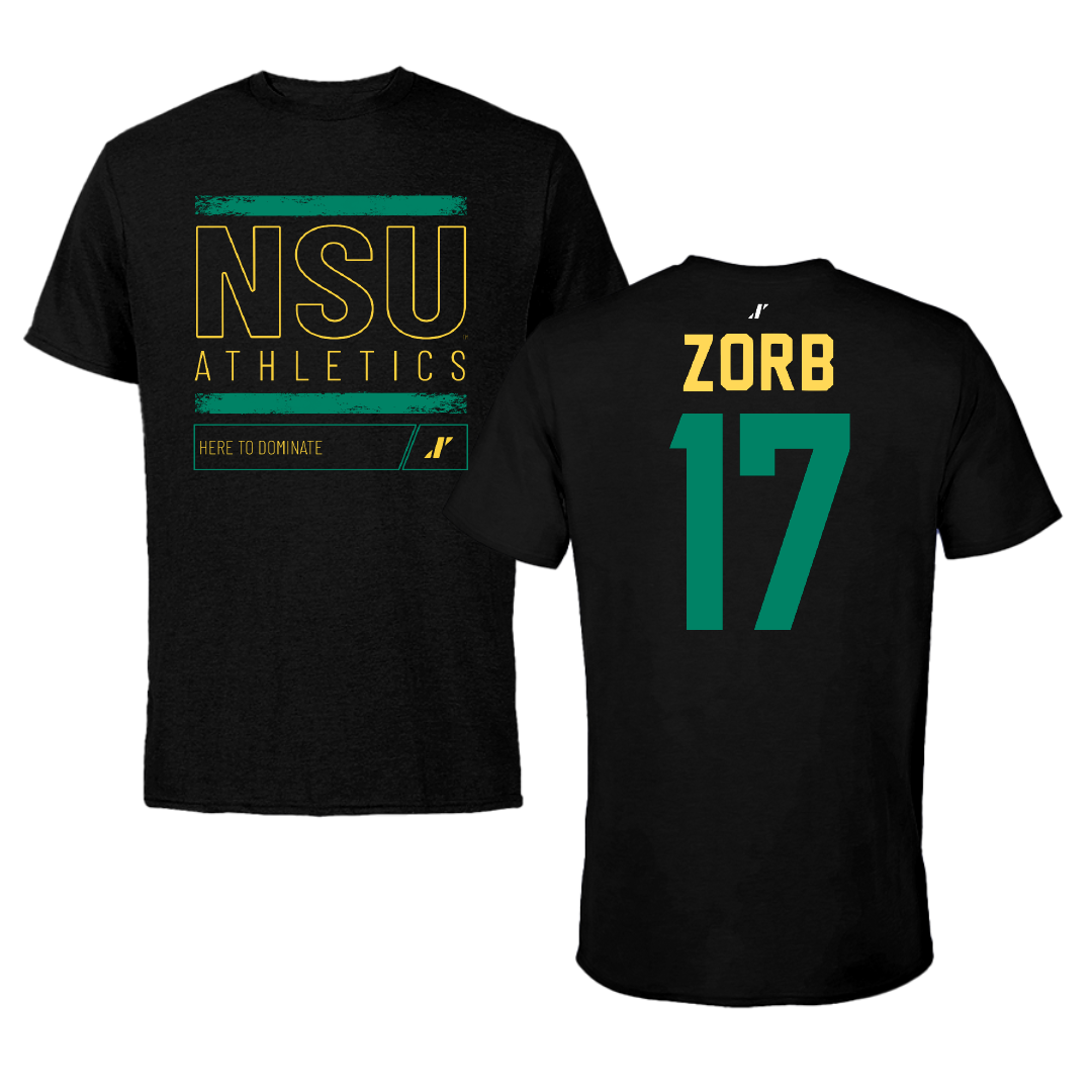 Norfolk State University Softball Black Dominate Tee - #17 Lisa Zorb