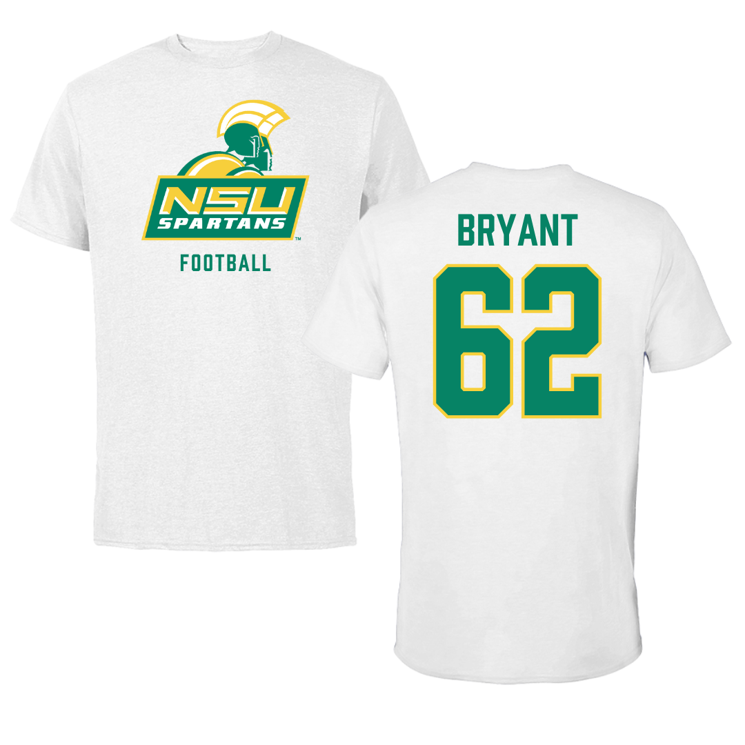 Norfolk State University Football White Performance Tee - #62 Jaden Bryant