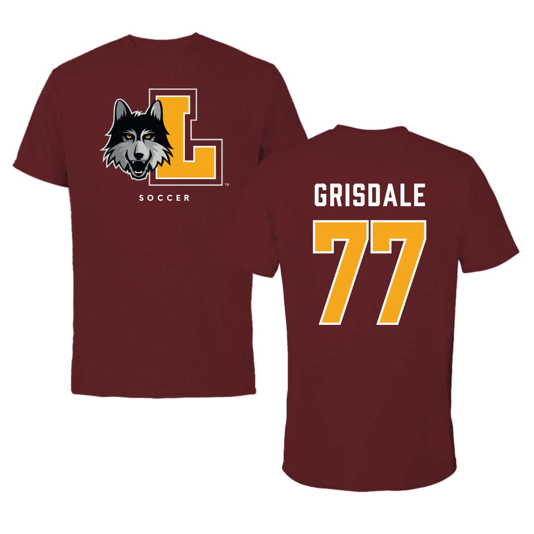 Loyola University-Chicago Soccer Maroon Mascot Tee - #77 Faith Grisdale