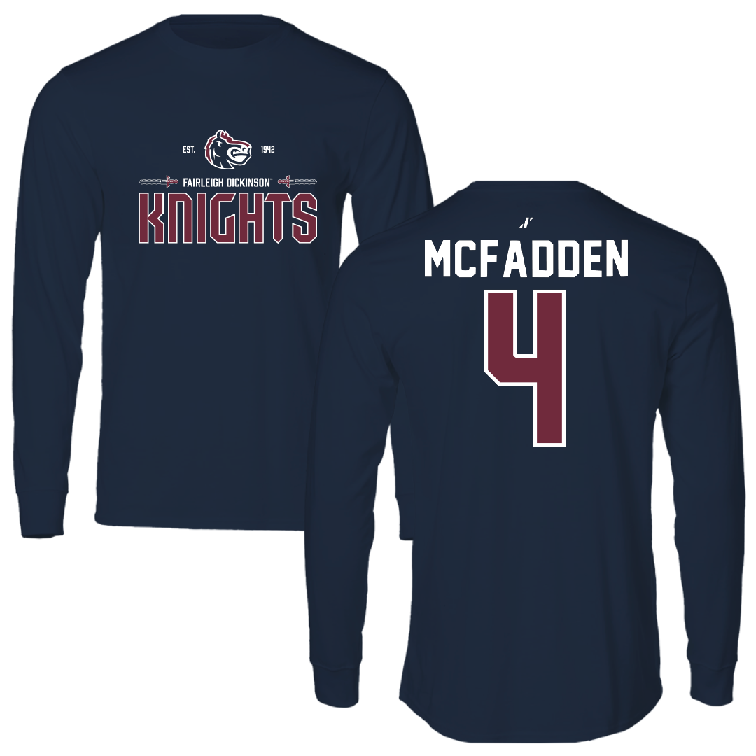 Fairleigh Dickinson University-Metropolitan Campus Volleyball Navy General Performance Long Sleeve - #4 Dylan McFadden