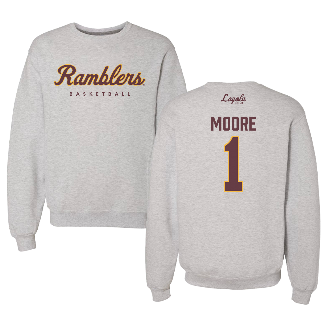 Loyola University-Chicago Basketball Gray Crewneck - #1 Aaliyah Moore