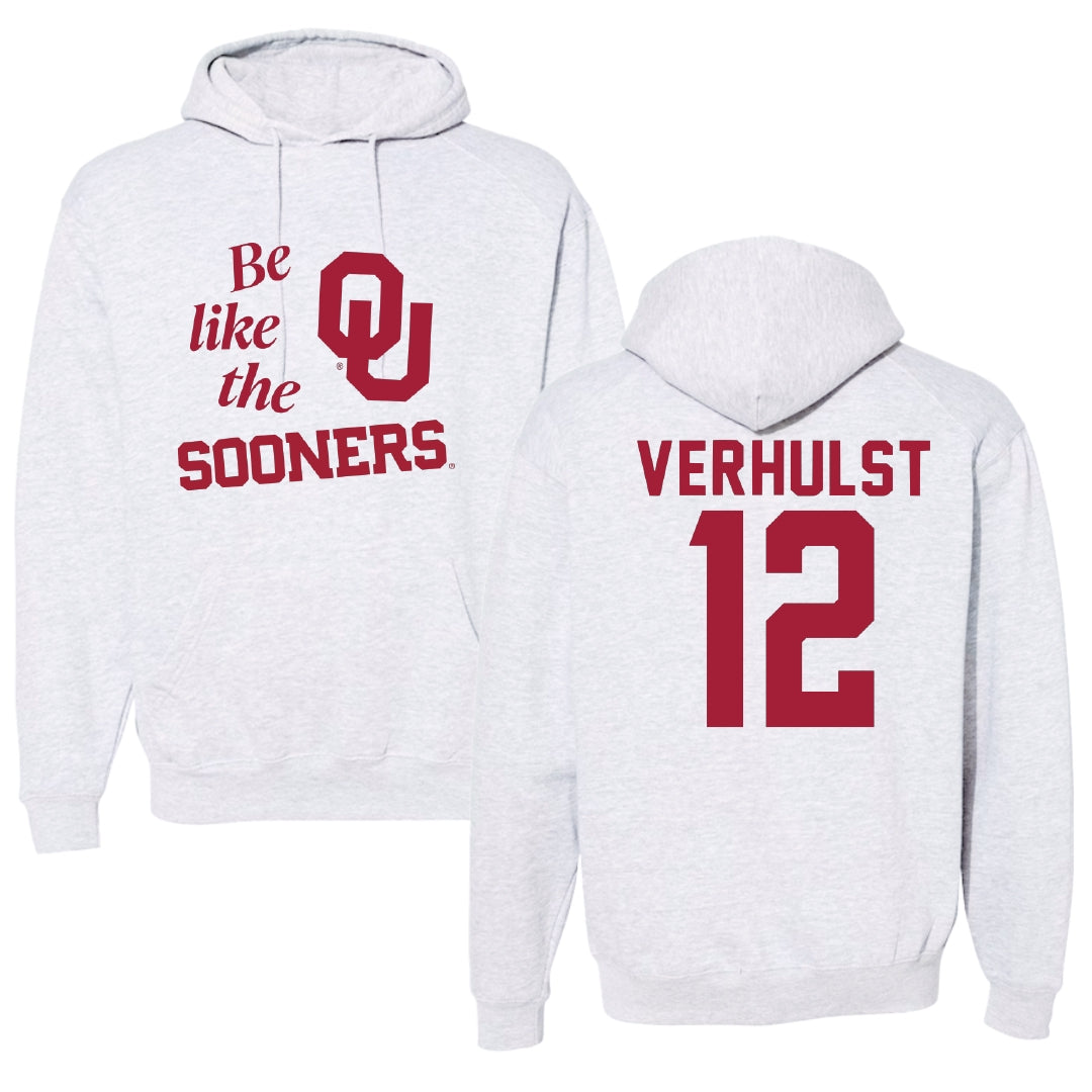 University of Oklahoma Basketball Light Gray Be Like Us Hoodie - #12 Payton Verhulst