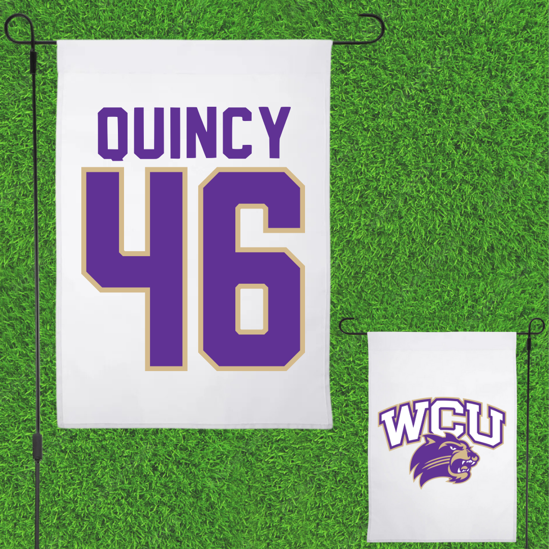 Western Carolina University Baseball White Garden Flag - #46 Adam Quincy
