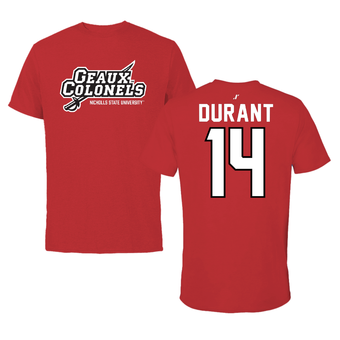 Nicholls State University Beach Volleyball Red General Tee - #14 Bethanie Durant