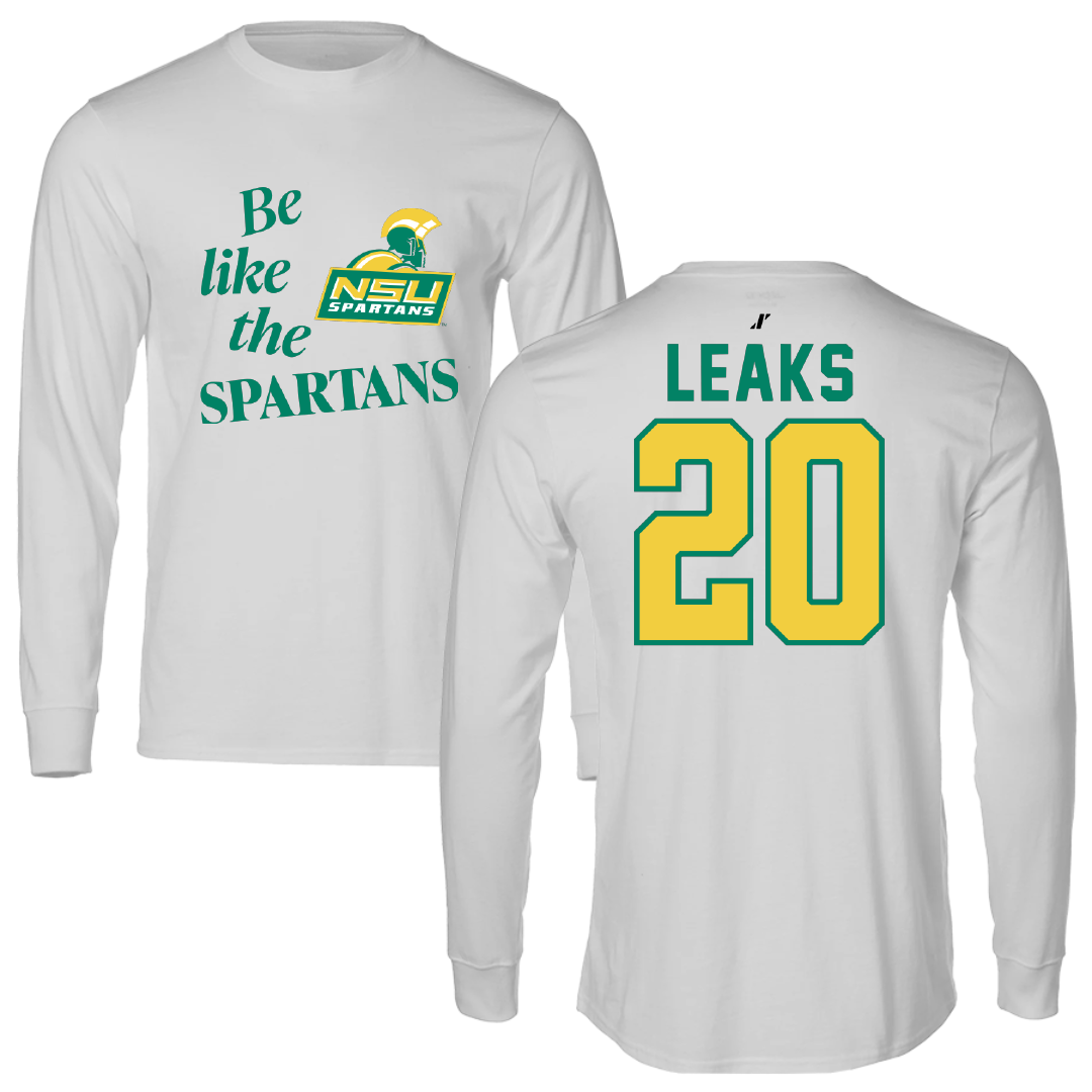 Norfolk State University Basketball Light Gray Be Like Us Long Sleeve - #20 Jordan Leaks