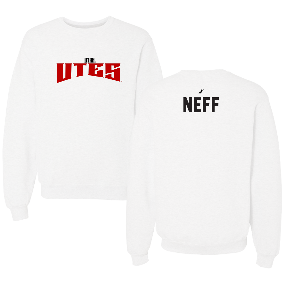 University of Utah Golf White Classic Crewneck - Zack Neff