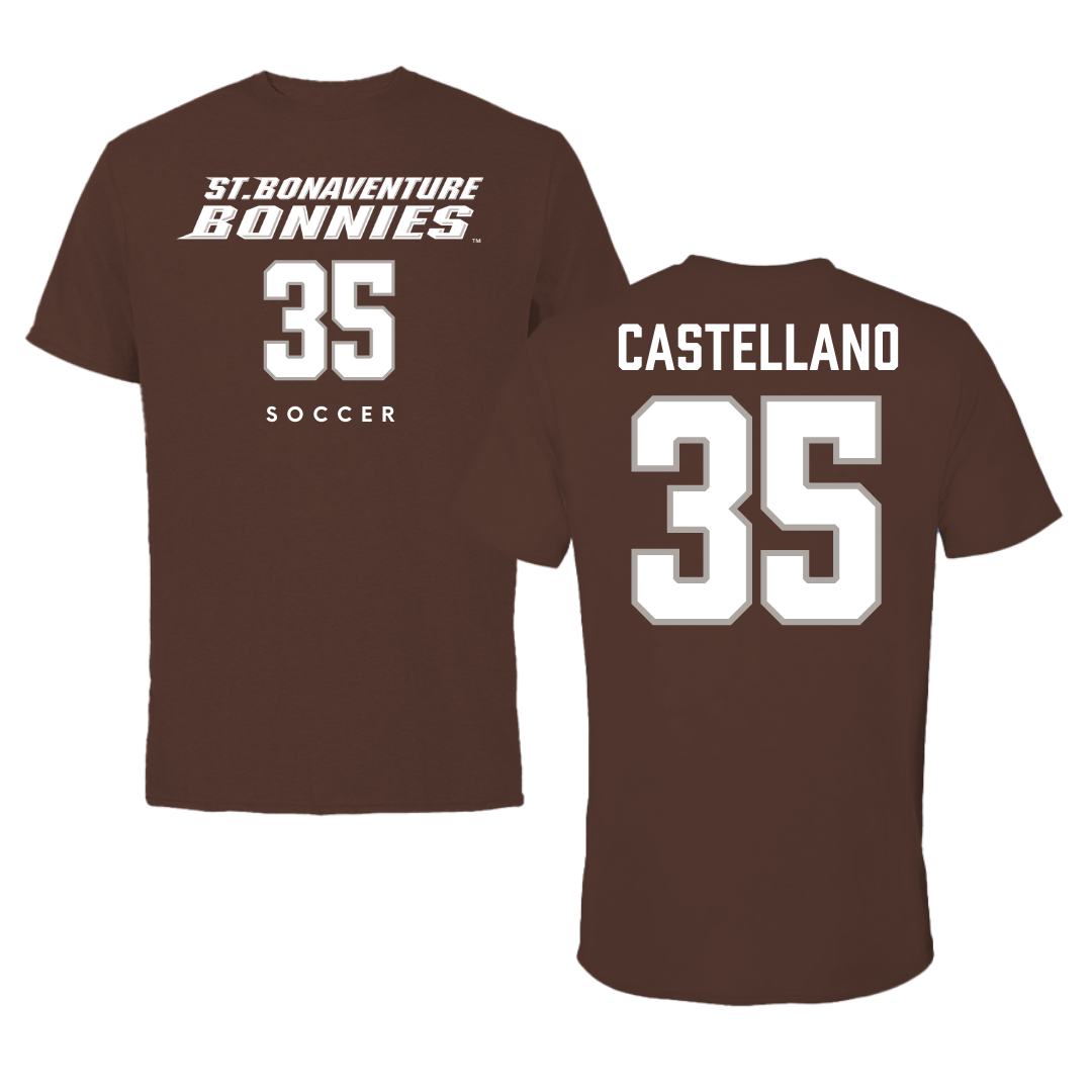 St. Bonaventure University Soccer Brown Tee - #35 Juliana Castellano
