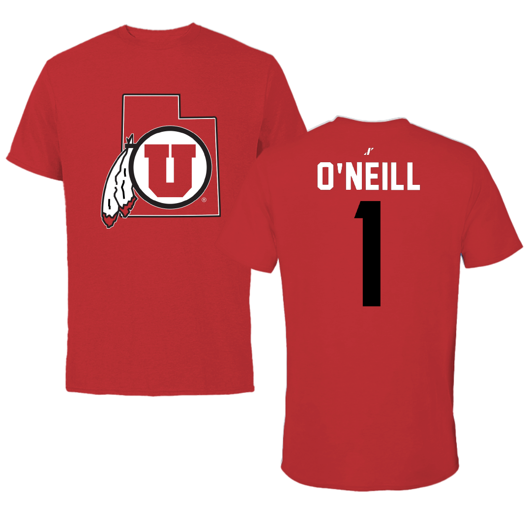 University of Utah Lacrosse Red State Tee - #1 Conor O'Neill