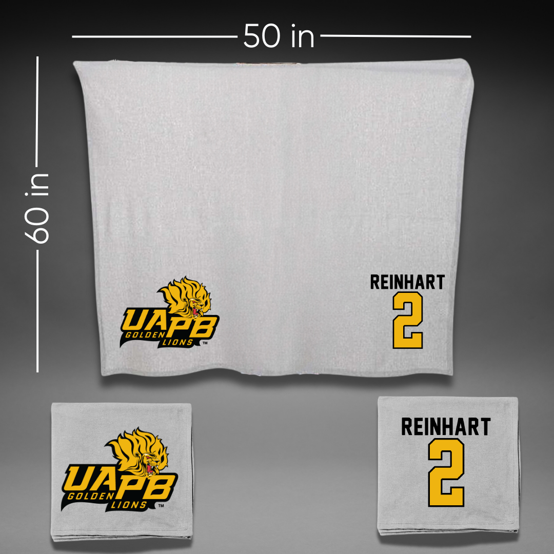 University of Arkansas-Pine Bluff Basketball Gray Blanket - #2 Zach Reinhart