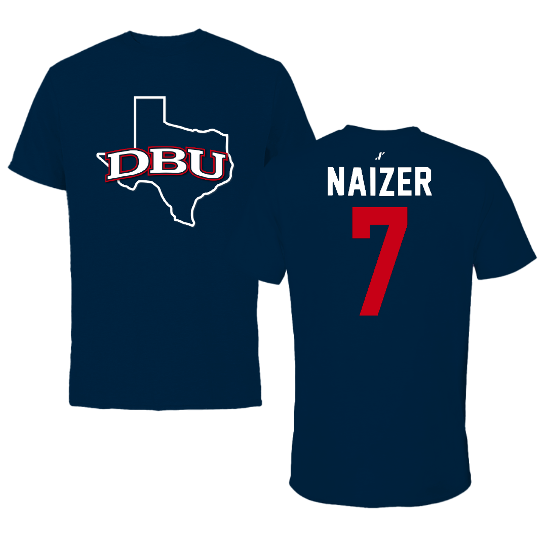 Dallas Baptist University Soccer Navy State Tee - #7 Kaleigh Naizer